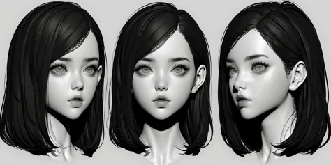 HEZI_ Three-view modeling avatar<HEZI_三视图建模头像>