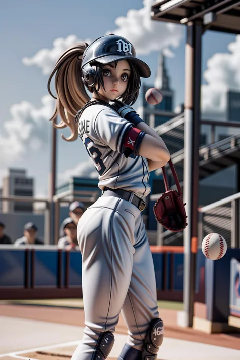 1girl, play baseball