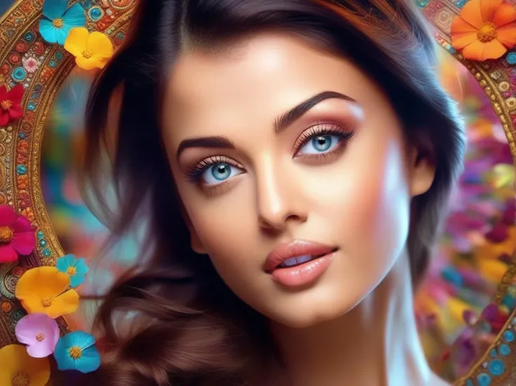 Kaleidoscope art, beautiful, giantess, aishwarya rai, colossal goddess ...