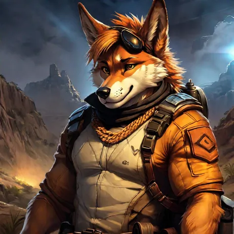 a close up of a person in a suit with a fox on his shoulder