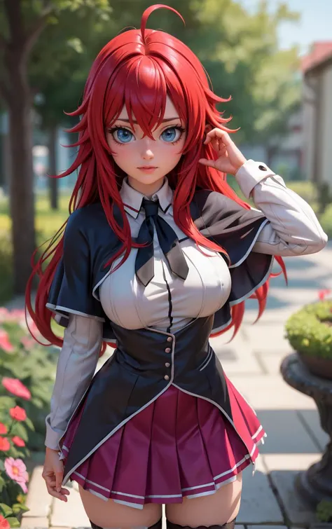 ((masterpiece, best quality)), insaneres, absurdres, solo, looking at viewer, 
ANIME_DxD_Rias_Gremory_ownwaifu, 
1girl, bangs, l...