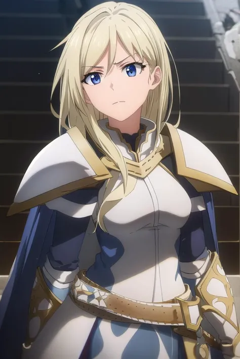 femaleknight, <lyco:femaleknight-lyco-nochekaiser:1>, 
female knight, long hair, blue eyes, blonde hair,
break weapon, sword, ca...