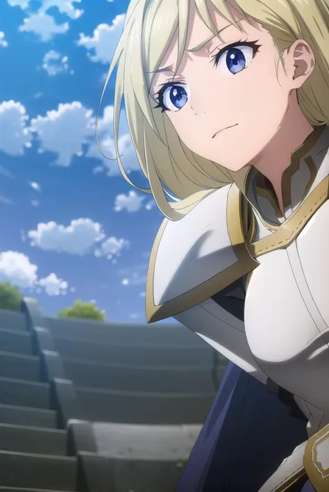 femaleknight, <lyco:femaleknight-lyco-nochekaiser:1>, 
female knight, long hair, blue eyes, blonde hair,
break weapon, sword, ca...