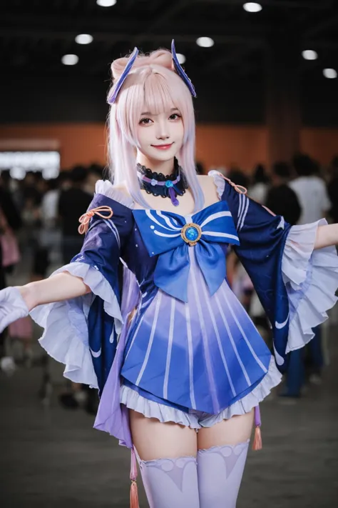 a close up of a woman in a costume posing for a picture