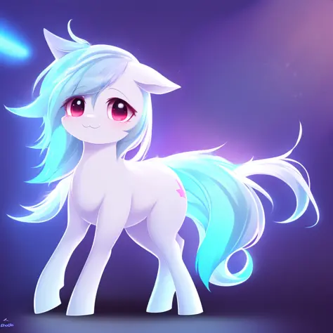 pony, pegaus, wings, cute, anime style, 4legs, 8k, raytracing, neon