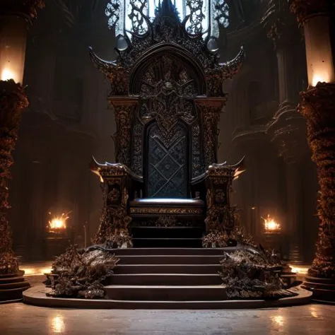 realistic analog photo, award winning photo,
 <lora:RealmsOfFire:0.75> refi <lora:ThroneRoom:0.75> throneroom, large throne, chandelier, stage, dark, light <lora:khorne:0.75> khorne, armor, skull,
RAW, highres, 8k, uhd, High Dynamic Range, tonemapping, crisp details,