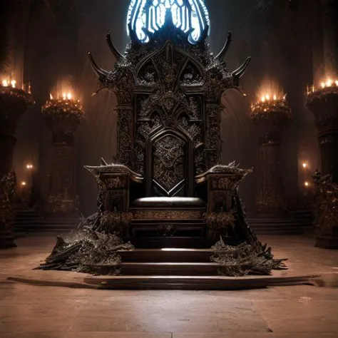 a large throne with a large clock on top of it