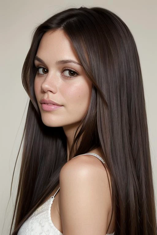 masterpiece, best quality, ultra high res, (photorealistic:1.4), RachelBilson, (long straight hair:1.2), (looking into camera:1.2), (gently brush hair from face:1.2), shiny skin, 
