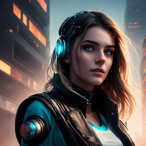 8k portrait of a cyberpunk girl,nova<lora:Nova-000003:0.25>, high quality, masterpiece, digital art, side lighting, detailed background, futuristic city,