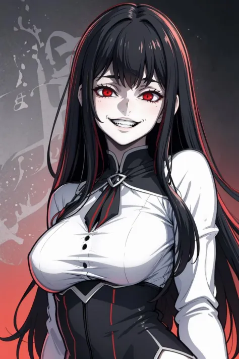 ((Masterpiece, best quality)), edgQuality,
solo,1girl,edgGesugao,sadistic smile, long hair, bangs, grin, evil smile,edgGesugao f...