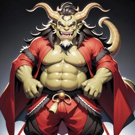 devil, monster, ogre, beast, demon, japanese clothes, masterpiece, best quality,
