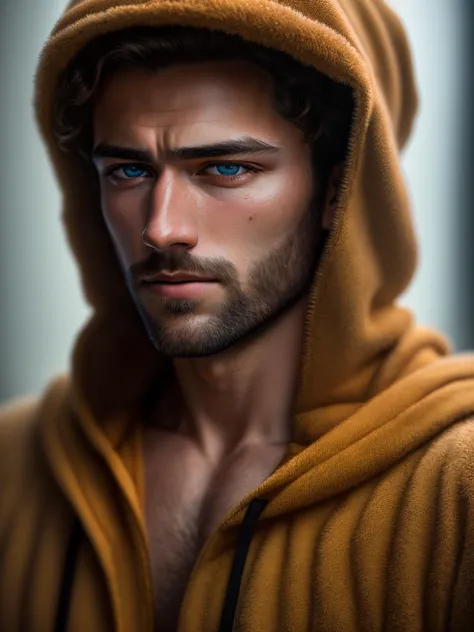 ultra detailed abstract photography of a male BatuAI-1750, portrait, (masterpiece), realistic, cinematic light, (beautiful eyes:1.3), perfect anatomy, hoody,
cowboy shot,
hyperdetailed painting, luminism, 4k resolution,
Soft Lighting, Photographic Realism,
3d rendering, octane rendering,