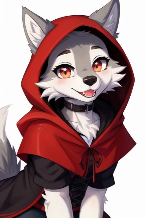 1girl, wolf_girl, little_red_riding_hood, <lora:edgLittleRedHoodie:0.8>, boopable_snoot,