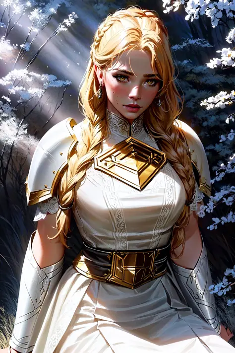 1girl, action scene, (upper body:1.2) portrait of (beautiful paladin princess:1.2) with (paladin shield in her right hand:1.1), ...