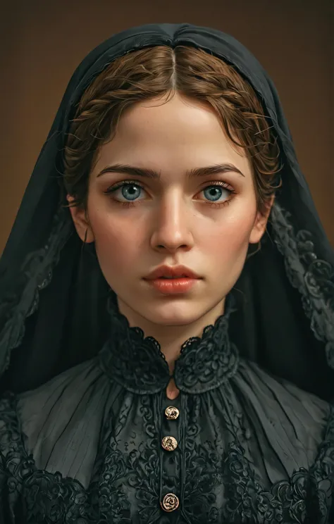 score_9, score_8_up, score_7_up, source_photo, realistic, 1girl, solo, Victorian aesthetic, portrait of a defiant Algerian woman...