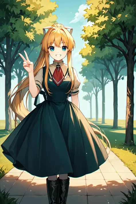 anime girl in a short dress with a cat ears and a tie