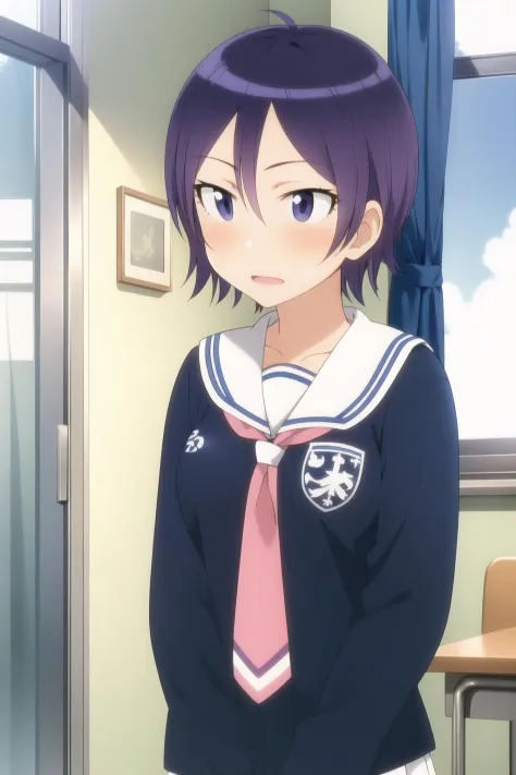 momoko_orizuka , 1girl, solo, school_uniform, schoolgirl