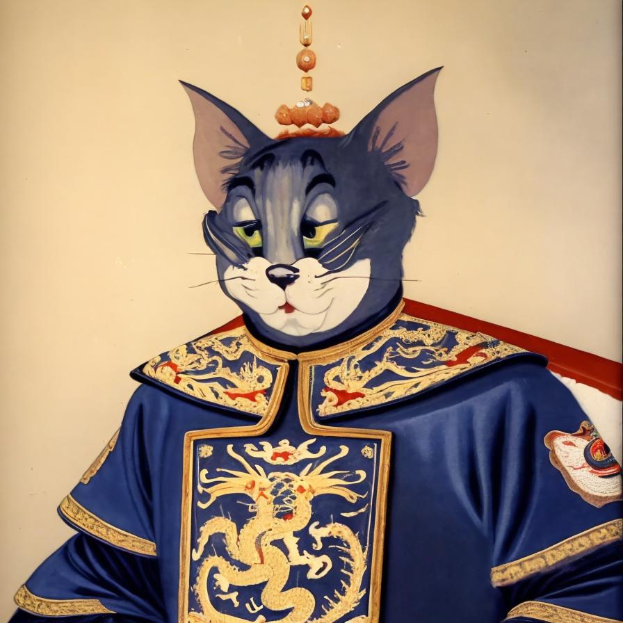 Painting of a cat wearing a top hat and coat - SeaArt AI