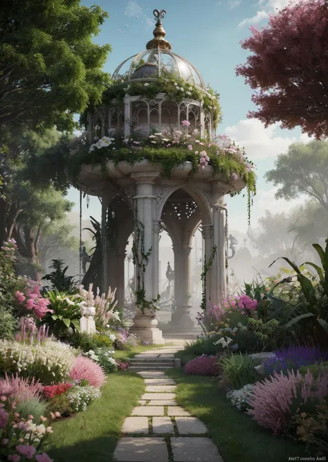"garden of time and space, trending on artstation, dreamy"