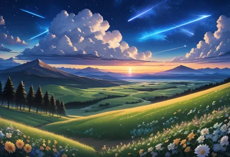 score_9, score_8_up, score_7_up, source_anime, rating_safe, scenery, outdoors, sky, cloud, (no humans), star \(sky\), mountain, ...