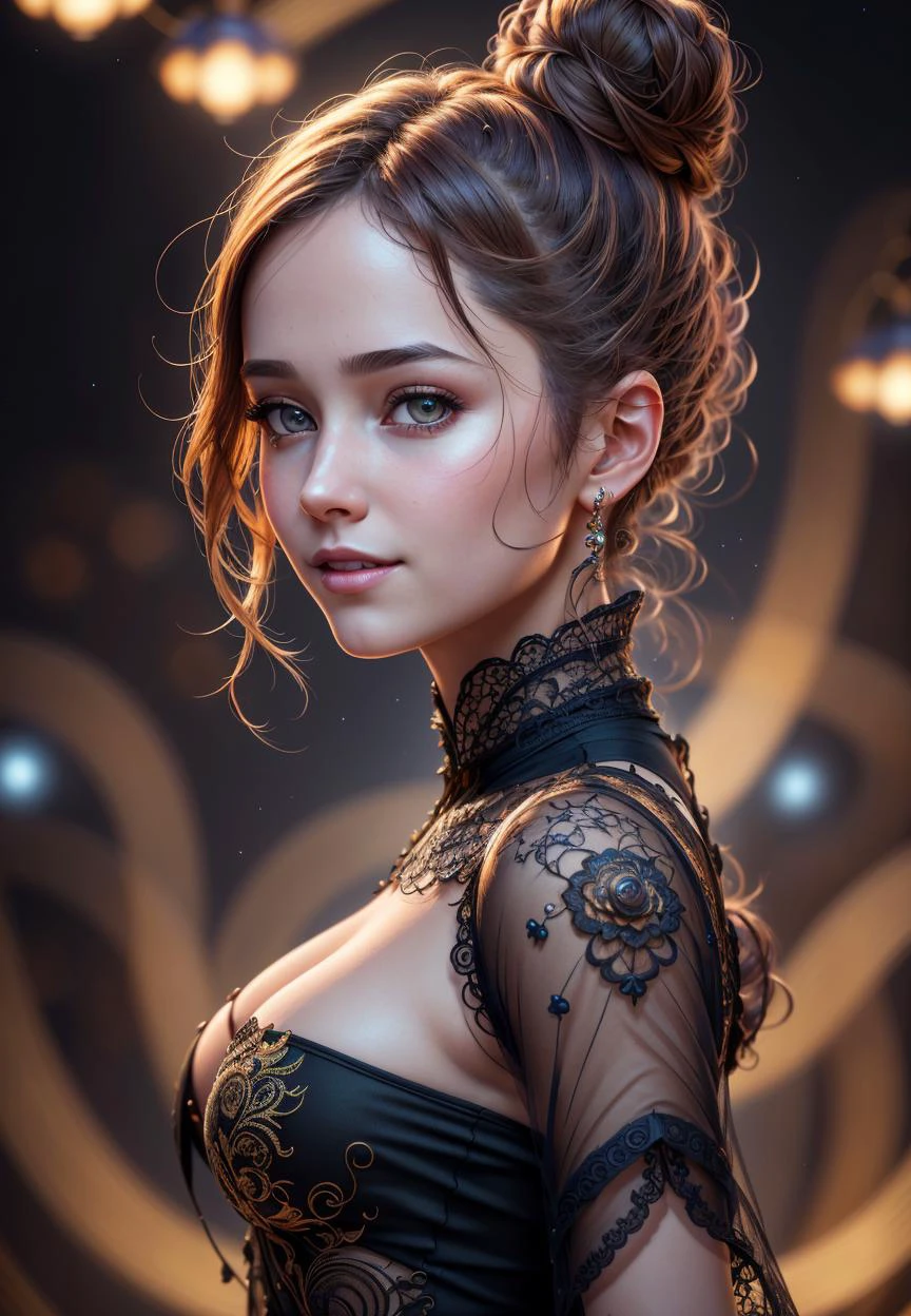highres, shadows, absurdres, best_quality, ultra_detailed, 8k, extremely_clear, photograph, beautiful, sharp focus, hdr,
[(milky way (electricity, fractal, organic, virus, intricate, cosmic)) | (adult, perfect skin, female, looking away, portrait, upper body, smile, detailed eyes, sensual, stranded, beautiful light, hair bun) : 0.4], (highres, masterpiece, perfect lighting, bloom, cinematic lighting), Portfolio piece, RSEEmma, art by Jordan Grabuloski and Iskra Grabuloska, (intricate details:1.4)