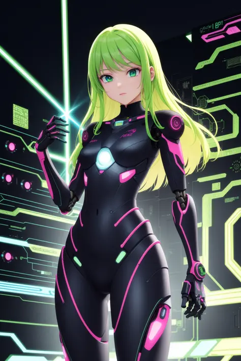 deep color, futuristic, intricate detail, masterpiece, best quality, [anime|realistic|anime], BREAK, 
robot,  circuit board background, lasers,