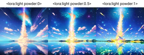 light powder(光粉、火粉差異化lora、コピー機学習法,svd)-Make more special effects in your image
