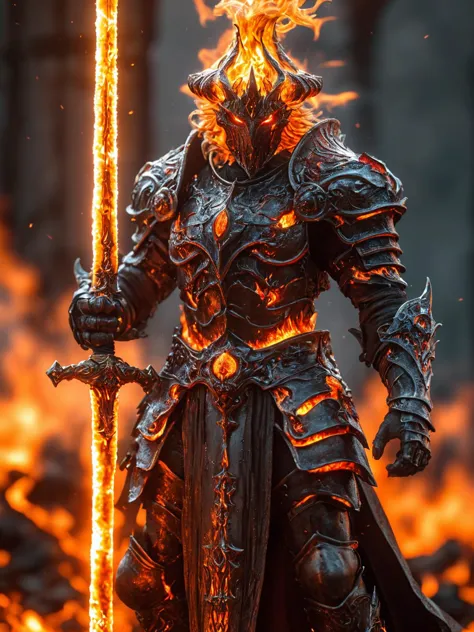 amazing quality, masterpiece, best quality, hyper detailed, ultra detailed, UHD, perfect anatomy, (outdoors, on side:1.4),
evil eyes in the sky, evil eyes in the background, evil eyes is watching, diablo,
(fighting stance:1.4), (lean forward:1.3), waving sword,
full body, sword with flame, glowing, hands up, (flame vortex:1.3), (flame afterimage:1.35), (motion blur:1.2), (flame circles around self, flame storm, flame tornado, flame circle:1.3),
armor,
<lora:FantasyKnightsHKStyle:0.85>, HKStyle,
<lora:add-detail-xl:0.75>,
<lora:EnvyBetterHiresFixXL01:0.75>,
<lora:extremely_detailed:0.6>, extremely detailed,