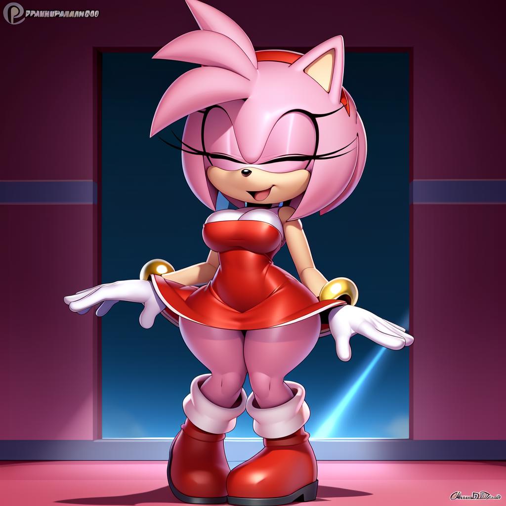 Amy rose character from sonic, naked , full body size, Whole body - SeaArt  AI