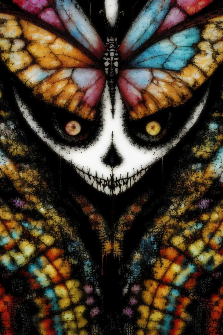 exotic butterfly 1.2 mosaic intricate abstract tim burton