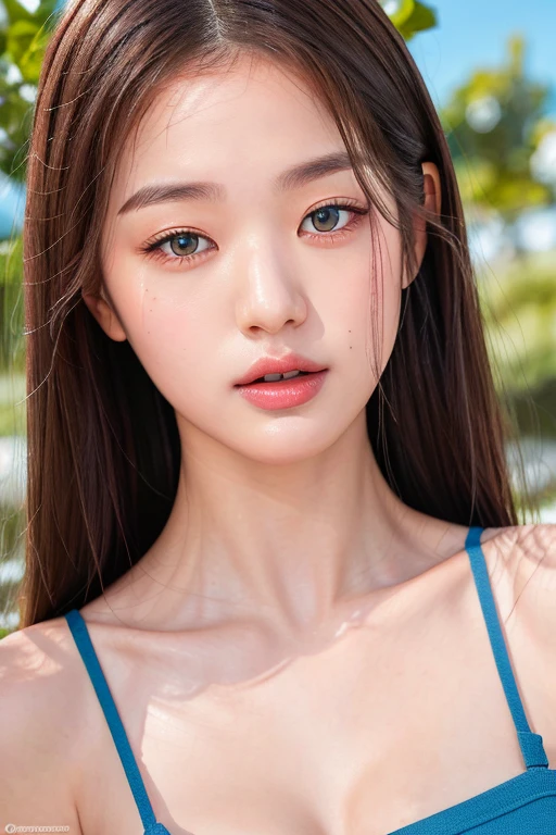 jwy1, perfect eyes,  best quality, masterpiece, nikon RAW photo,8 k,Fujifilm XT3,masterpiece, nude,best quality, realistic, photorealistic,ultra detailed,extremely detailed face, solo,1girl, blue sky,beach,sport,  