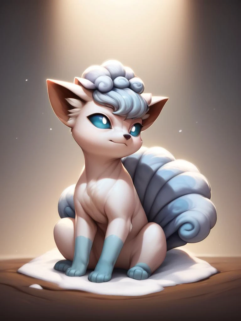 score_9,score_8_up,score_7_up,score_6_up,score_5_up,score_4_up,portrait,feral,full body,epic,gradient background,sitting, alolan vulpix,snow background