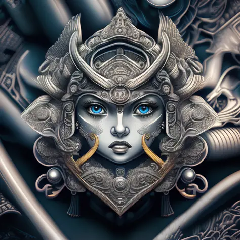 (monochrome:1.3) original, masterpiece, best quality, official art, (extremely detailed cg unity 8k wallpaper), (extremely fine and beautiful:1.2), (beautiful and clear background), beautiful portrait of an obsidian goddess, ((silver filigree)), Ivory accessories, intricate, headshot, highly detailed, digital painting, artstation, concept art, sharp focus, cinematic lighting, illustration,
