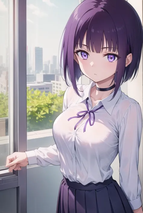 miyabisenpai, <lyco:miyabisenpai-lyco-nochekaiser:1>,
miyabi senpai, short hair, bangs, purple hair, (purple eyes:1.1),
break sk...