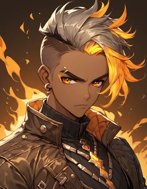 a close up of a person with a yellow hair and a jacket