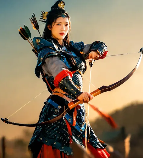 cinematic photo  <lora:Qigeä¸­å¼ç²è_44_3-000002:0.4>, a 20 year old chinese woman,Women's armor,Chinese_armor, realistic,sol...