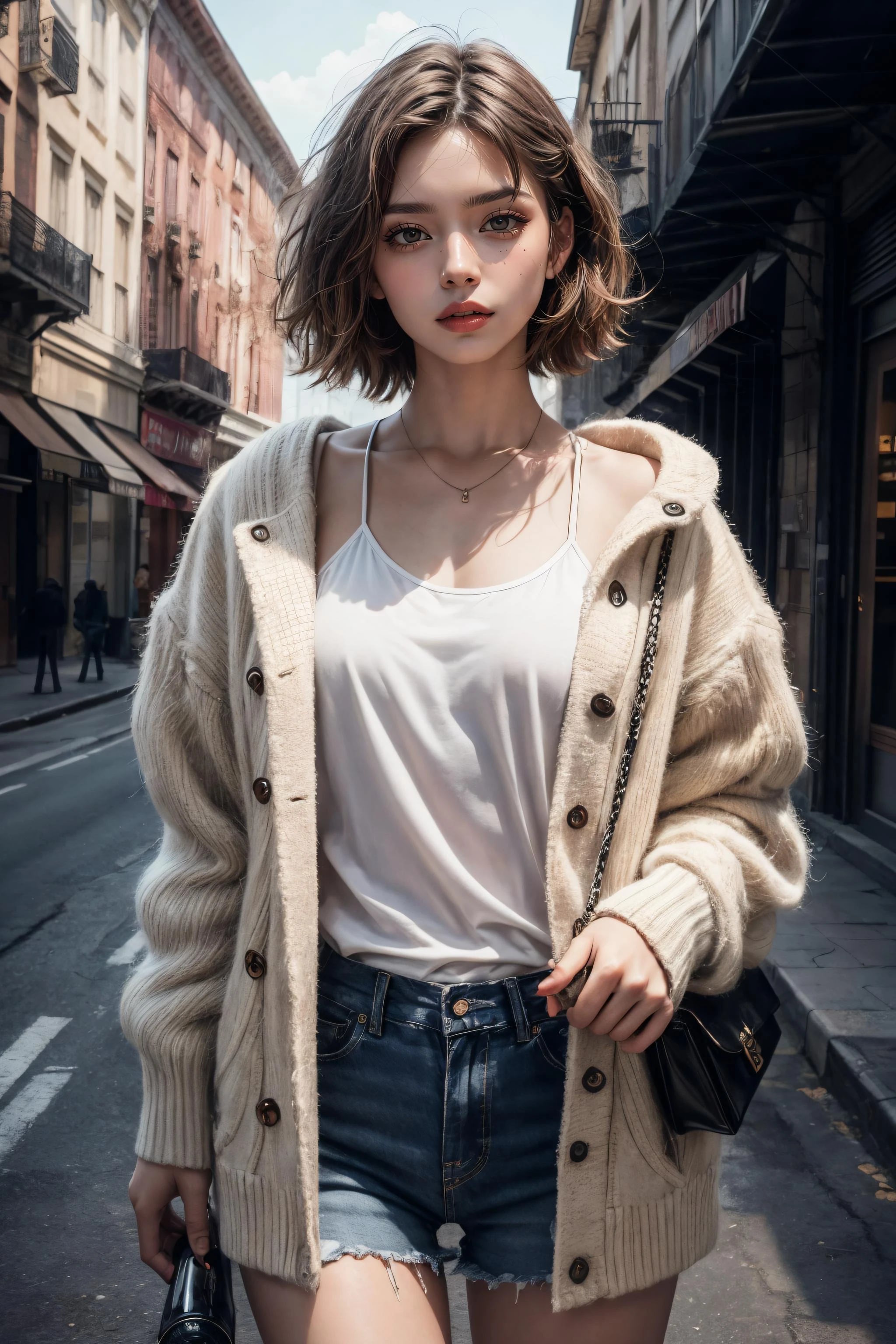 best quality, masterpiece, ultra high res, cowboy shot, (photorealistic:1.4), fashion photography, shooting for h&m, raw photo, official art, 1girl, natural skin texture, 