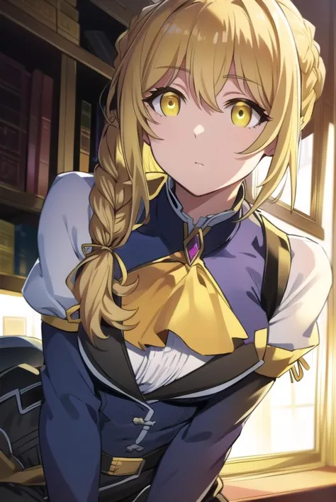 a close up of a person with long hair and a yellow bow