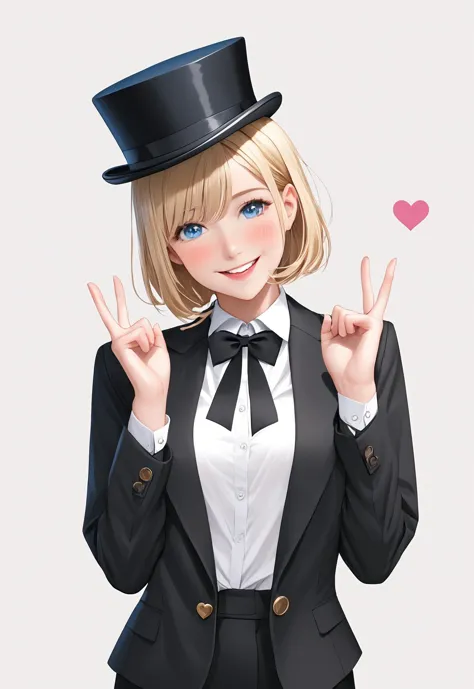 a close up of a person wearing a top hat and holding a heart