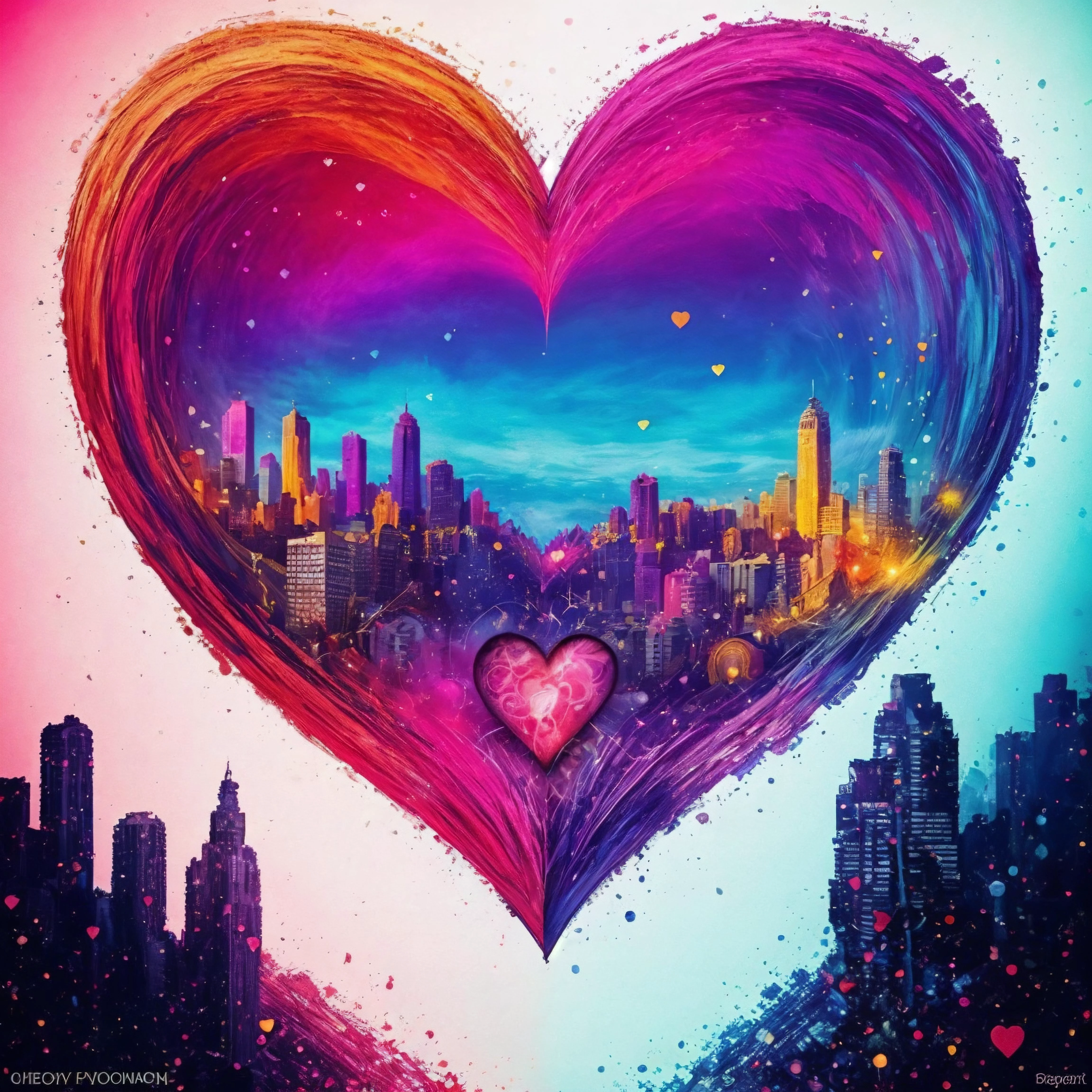 หัวใจ, เชิงนามธรรม, สีที่เข้มข้น, city of หัวใจs 