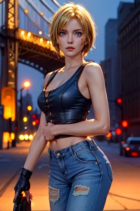 (masterpiece, best quality, highres, absurdres, ultra-detailed:1.3), 1girl,  (ayabrea, parasite_eve, slim, petite, blonde_hair, ...