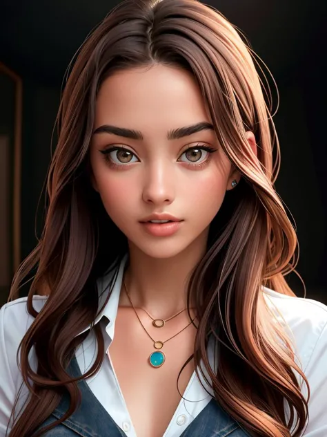 Realistic photo of a beautiful l1z4k woman, 1girl,solo,long hair,looking at viewer,brown hair,jewelry,closed mouth,necklace,lips,portrait,realistic, soft lighting, professional Photography, Photorealistic, detailed, RAW, analog, sharp focus, 8k, HD, high quality, masterpiece<lora:l1z4k:1.0>