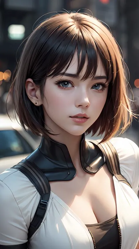 portrait Anime Brunnete Guy Short Hair Sharp fine face, pretty face, realistic shaded Perfect face, fine details. Anime. by makoto sinkai, katsuhiro otomo ghost in the shell movie scene, magali villeneuve, artgerm, rutkowski