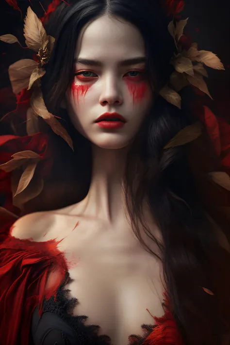 Ultra-realistic 8k CG, masterpiece, ((ultra-detailed background, delicate pattern, intricate details)), best quality, very detailed face, extremely detailed eyes and face, extremely detailed eyes, 1girl, female samurai, solo, robe<red>, [(red background:1.6)::0.5], full body, long hair, black hair, red eyes, red highlight, sharp eyes, (Splatted red paint:1.4), Knife light artifact, in profile, flame, thick smoke, river<lora:standingFullBodyWithBackgroundStyle_v10Offset:1> <lora:sunAndShadow_v10:0.4>, ((best quality)), ((masterpiece)), (detailed), (realistic),, magic landscape,elden ring, dark arts, the witcher,realistic photo,breath taking, sharp lense, professional photographie, 70mm lense, detail love, good quality, unreal engine 5, wallpaper, colerful, highly detailed, 8k, soft light, photo realistic, wide angle full body, 8k, Cinematography, photorealistic, epic composition Unreal Engine, Cinematic, Color Grading, Portrait Photography, Ultra-Wide Angle, Depth of Field, hyper detailed _SamDoesArt2_, photorealistic, realistic, photorealistic, best quality, super high resolution, beautiful, masterpiece, best quality, perfect lighting, best quality, super high resolution, photo realistic, super detailed, masterpiece, best quality,  <lora:darkRedVampire_v10:1>