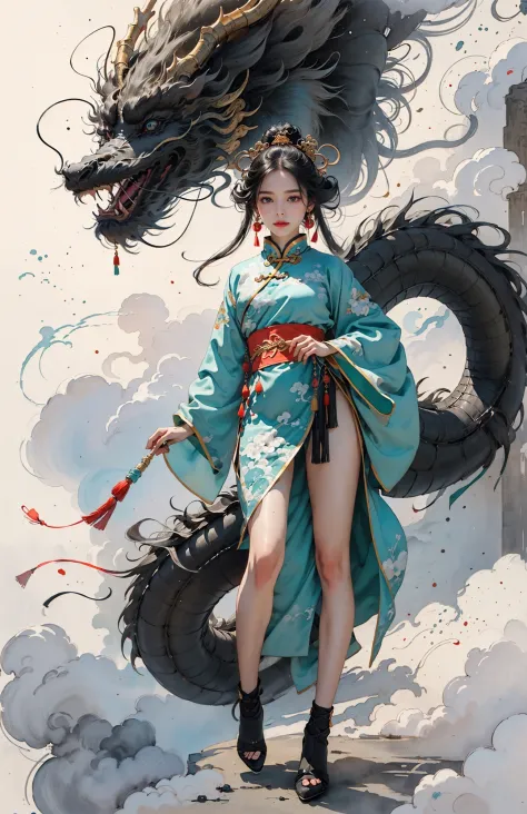 绪儿-水墨龙 Chinese dragon