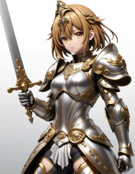 1girl,solo,anime,full body,a elegant girl,in armour,holding a sword,angry,(embedding:unaestheticXLv13.safetensors:1.2),(embeddin...