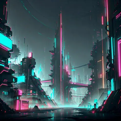 <lora:CyberPunkAI:1> CyberPunkAI ( | neon } city , detailed background