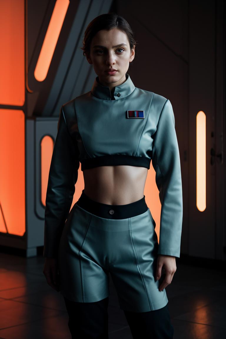 A woman in a star wars outfit standing in a room - SeaArt AI