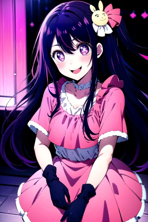 anime girl with long black hair sitting on the floor