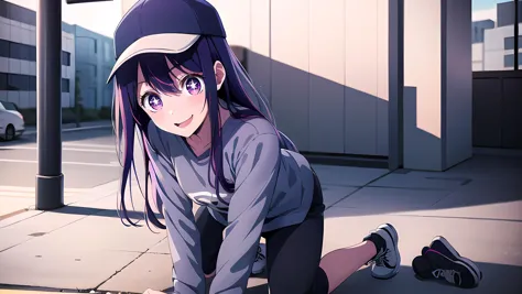 anime girl sitting on the ground with her head down